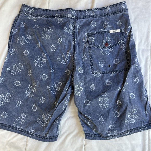 Katin Board Shorts Mens 33 Blue Katin Swim‎ Trunks Surfing Beach Drawstring EUC - Picture 6 of 9